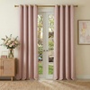 NICETOWN Gold Brown 90 inch Long Velvet Curtains & Drapes, 2 Panels(100% Blackout – Dusty Pink)