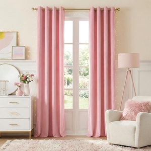NICETOWN Gold Brown 90 inch Long Velvet Curtains & Drapes, 2 Panels(Baby Pink)