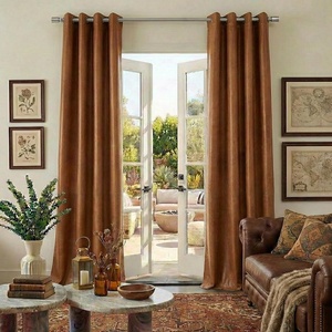 NICETOWN Gold Brown 90 inch Long Velvet Curtains & Drapes, 2 Panels(Bronze)
