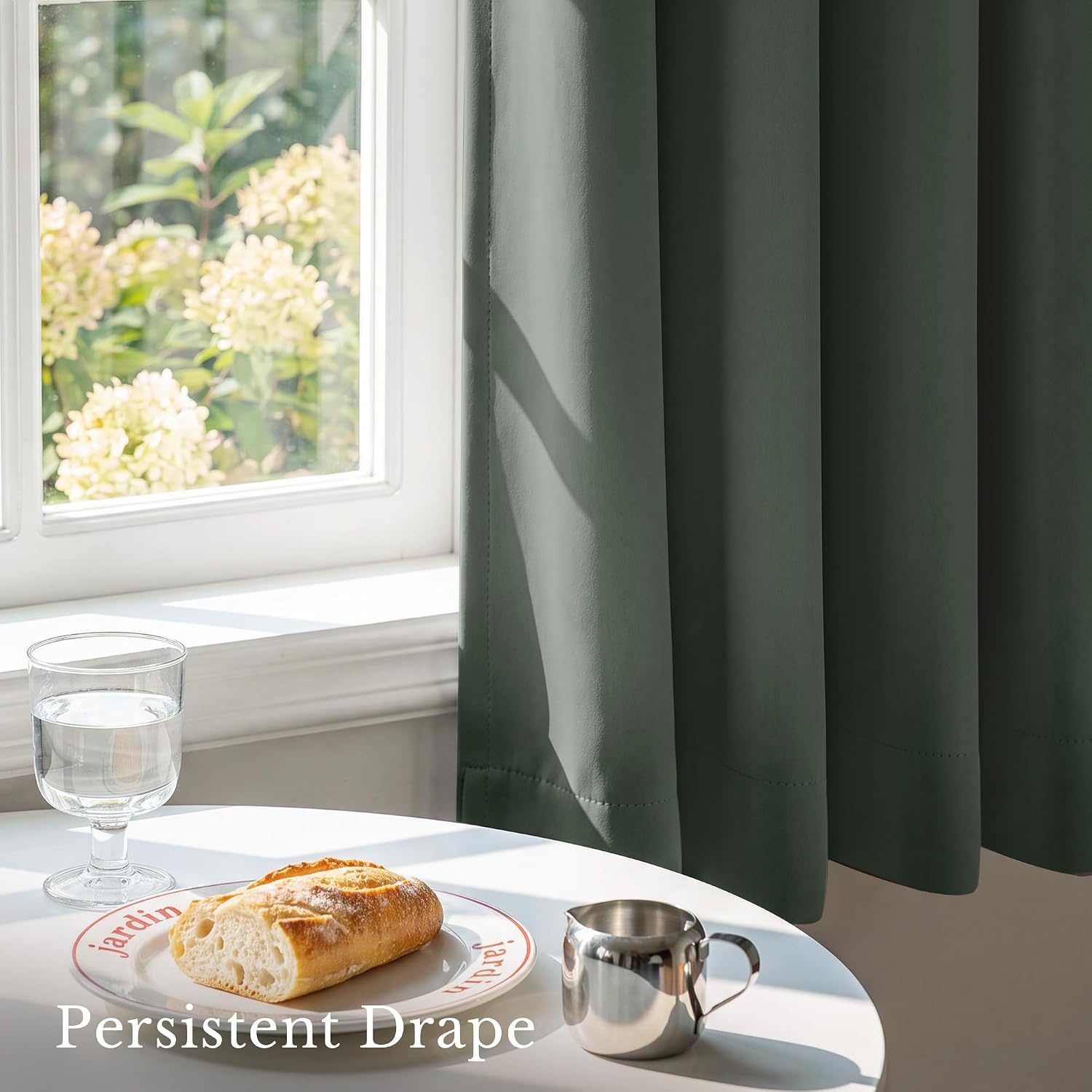 image:imageNICETOWN 4 Panels Stone Blue Blackout Curtains 63 inch Length for NurseryGreyish Green