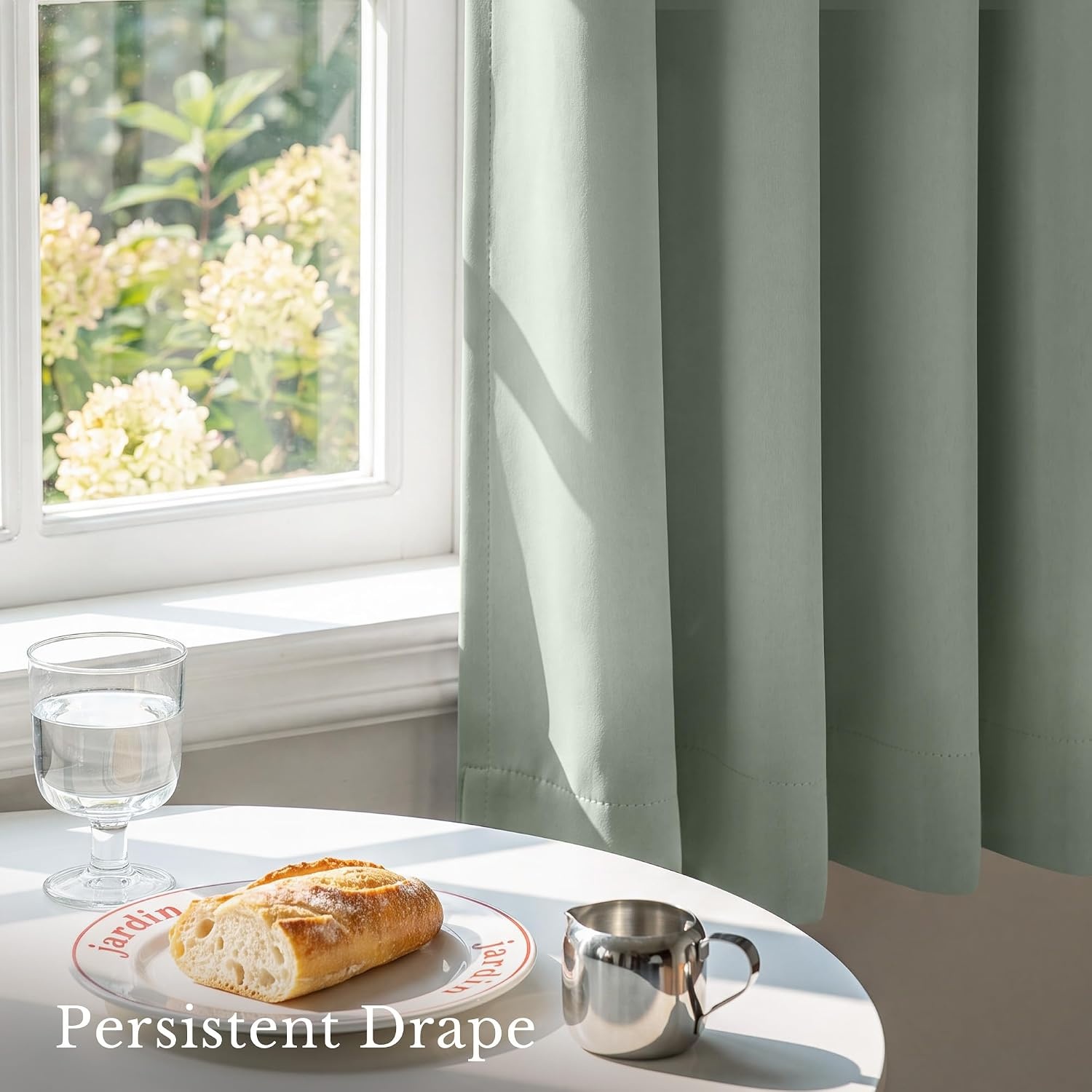image:imageNICETOWN 4 Panels Stone Blue Blackout Curtains 63 inch Length for NurserySage Green