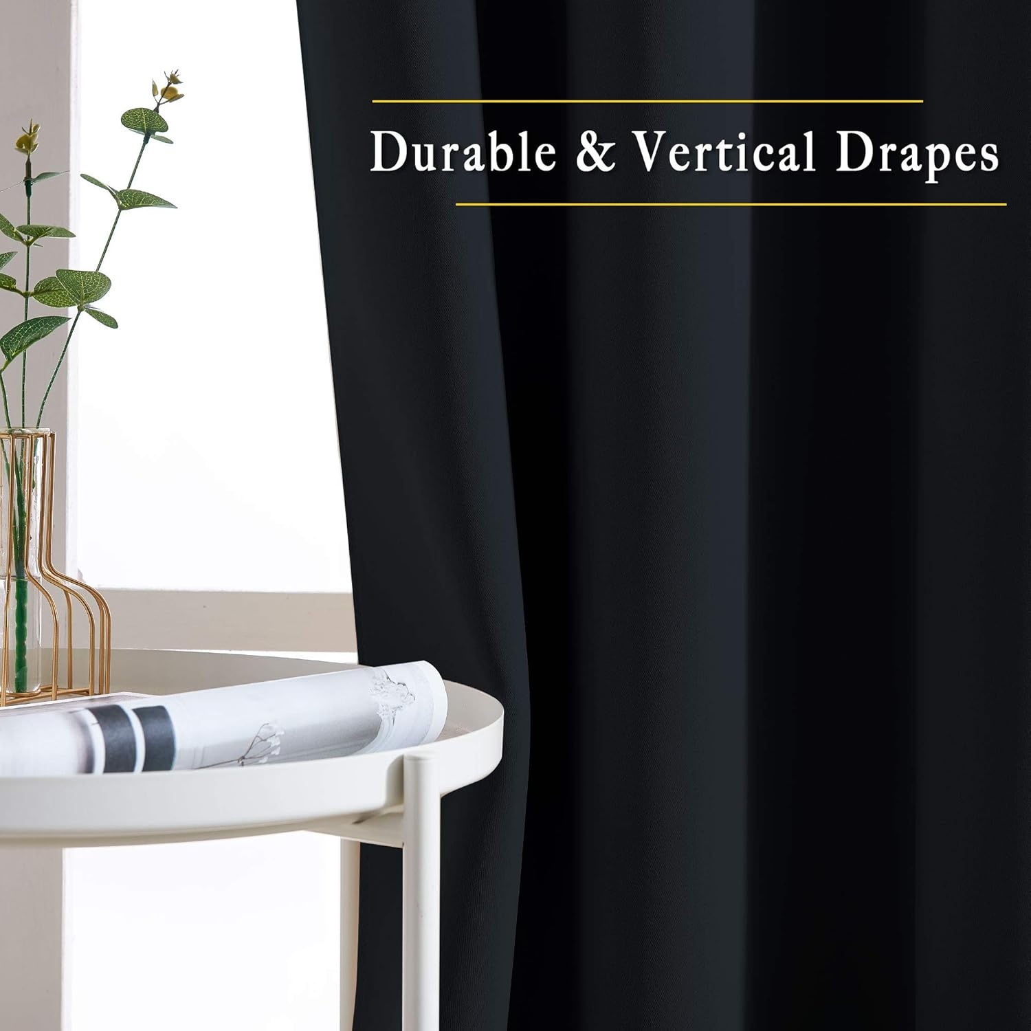 image:imageNICETOWN Black Out Curtains 72 Inch Length for Bedroom W52xL72 2 Panels