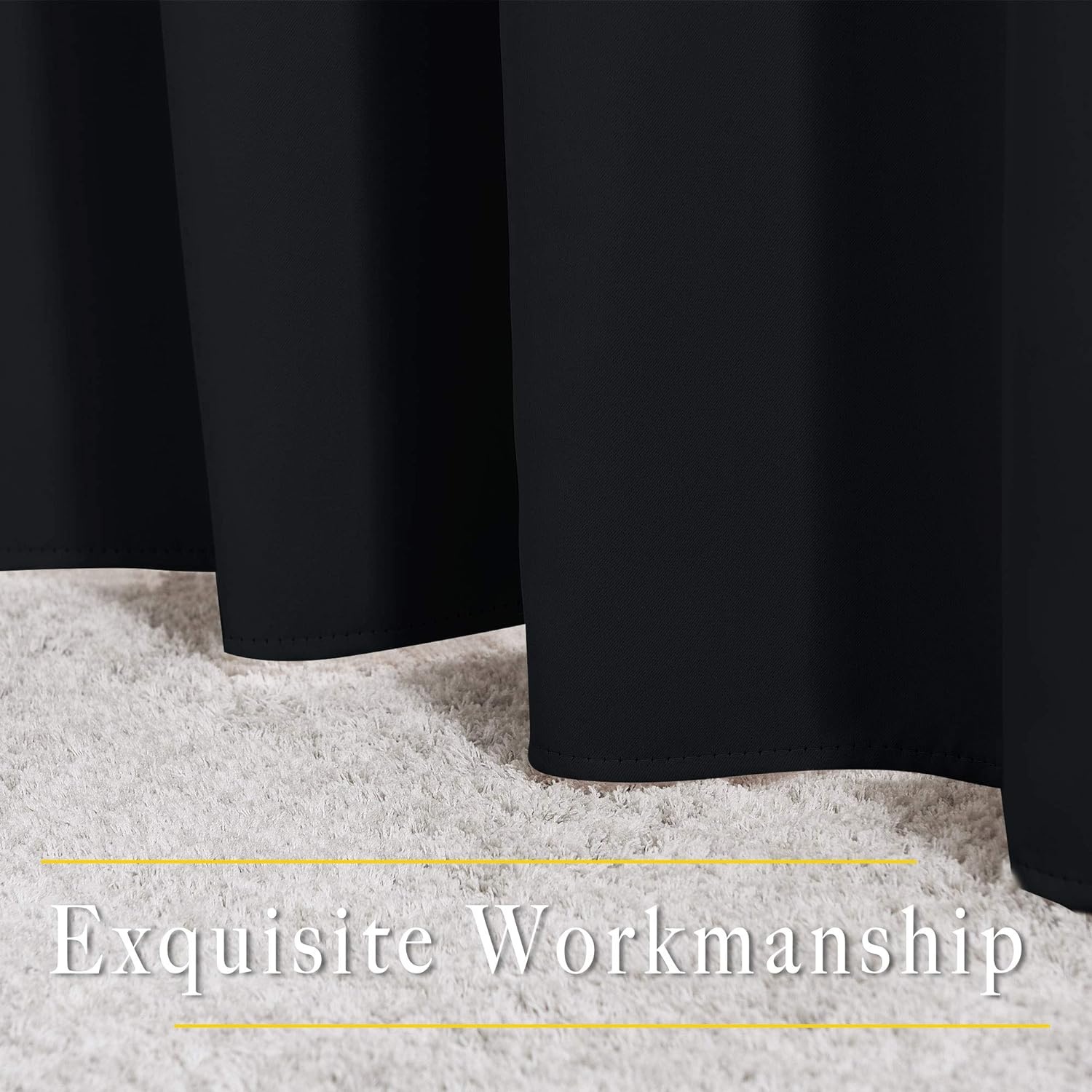 image:imageNICETOWN Black Out Curtains 72 Inch Length for Bedroom W52xL72 2 Panels