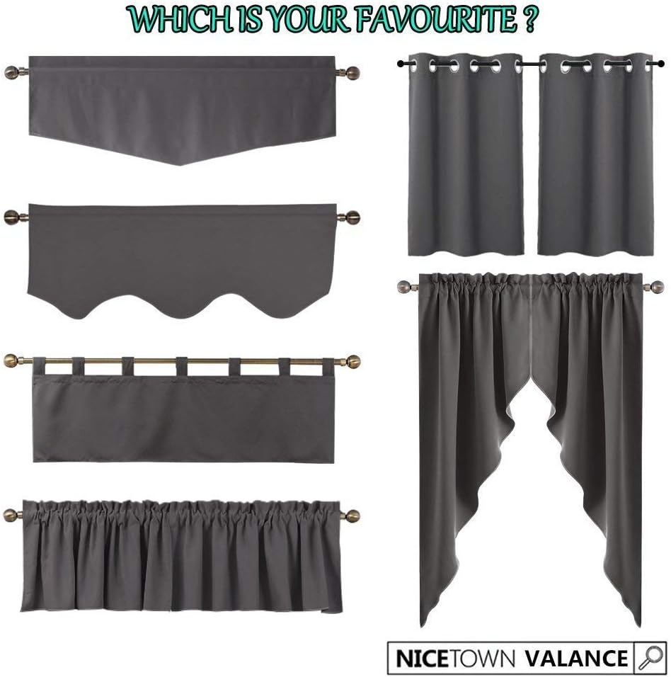 image:imageNICETOWN Kitchen Tiers Curtains for Small Window Bathroom 52 W x 30 LBurgundy Red