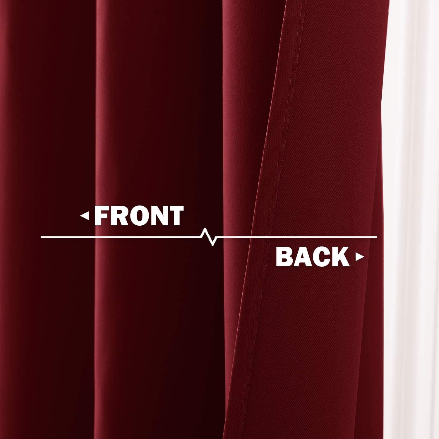 image:imageNICETOWN Kitchen Tiers Curtains for Small Window Bathroom 52 W x 30 LBurgundy Red
