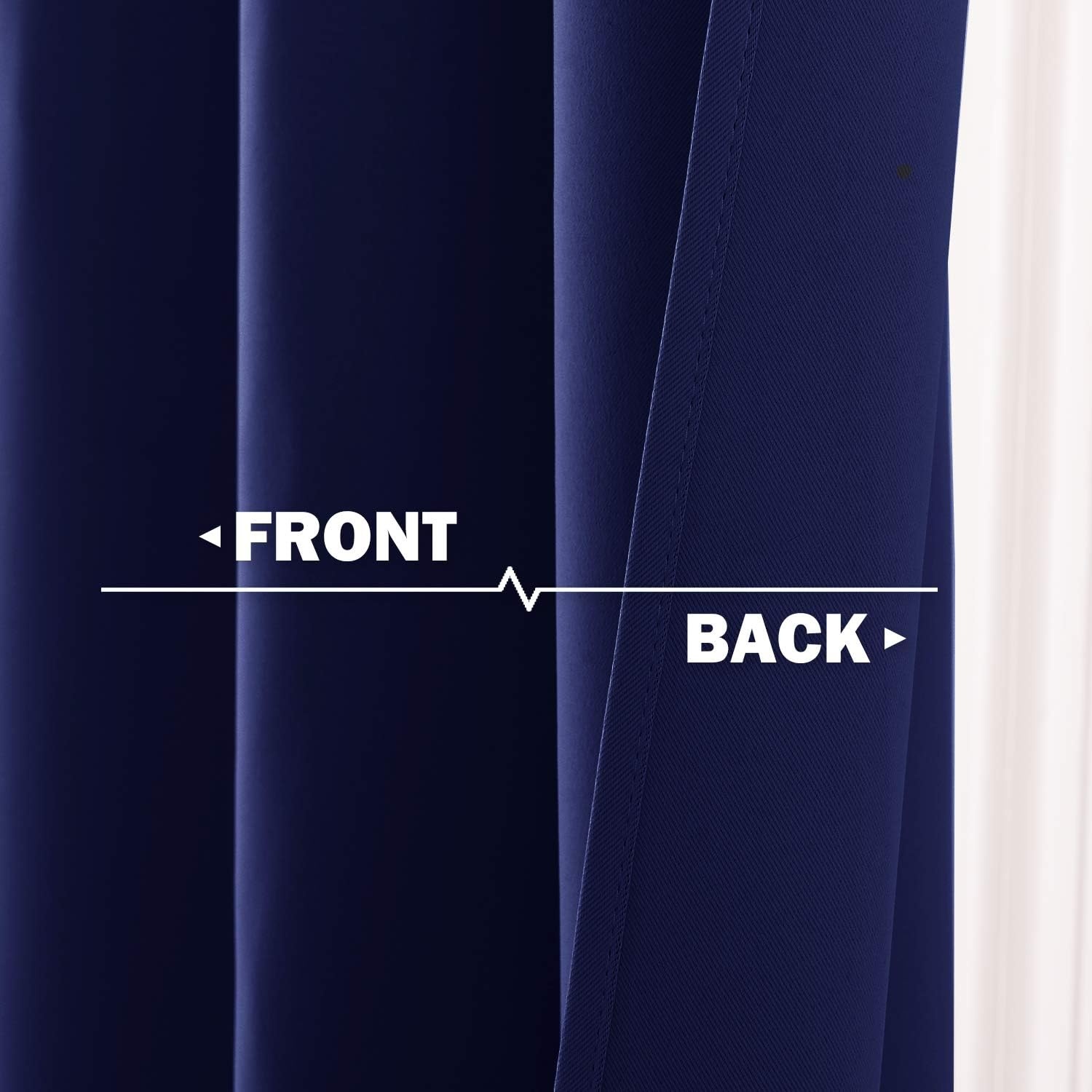 image:imageNICETOWN Kitchen Tiers Curtains for Small Window Bathroom 52 W x 30 LNavy Blue