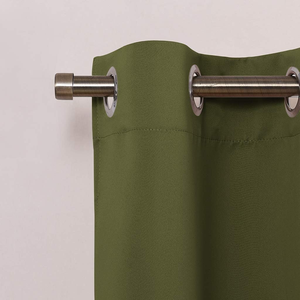 image:imageNICETOWN Kitchen Tiers Curtains for Small Window Bathroom 52 W x 30 LOlive Green