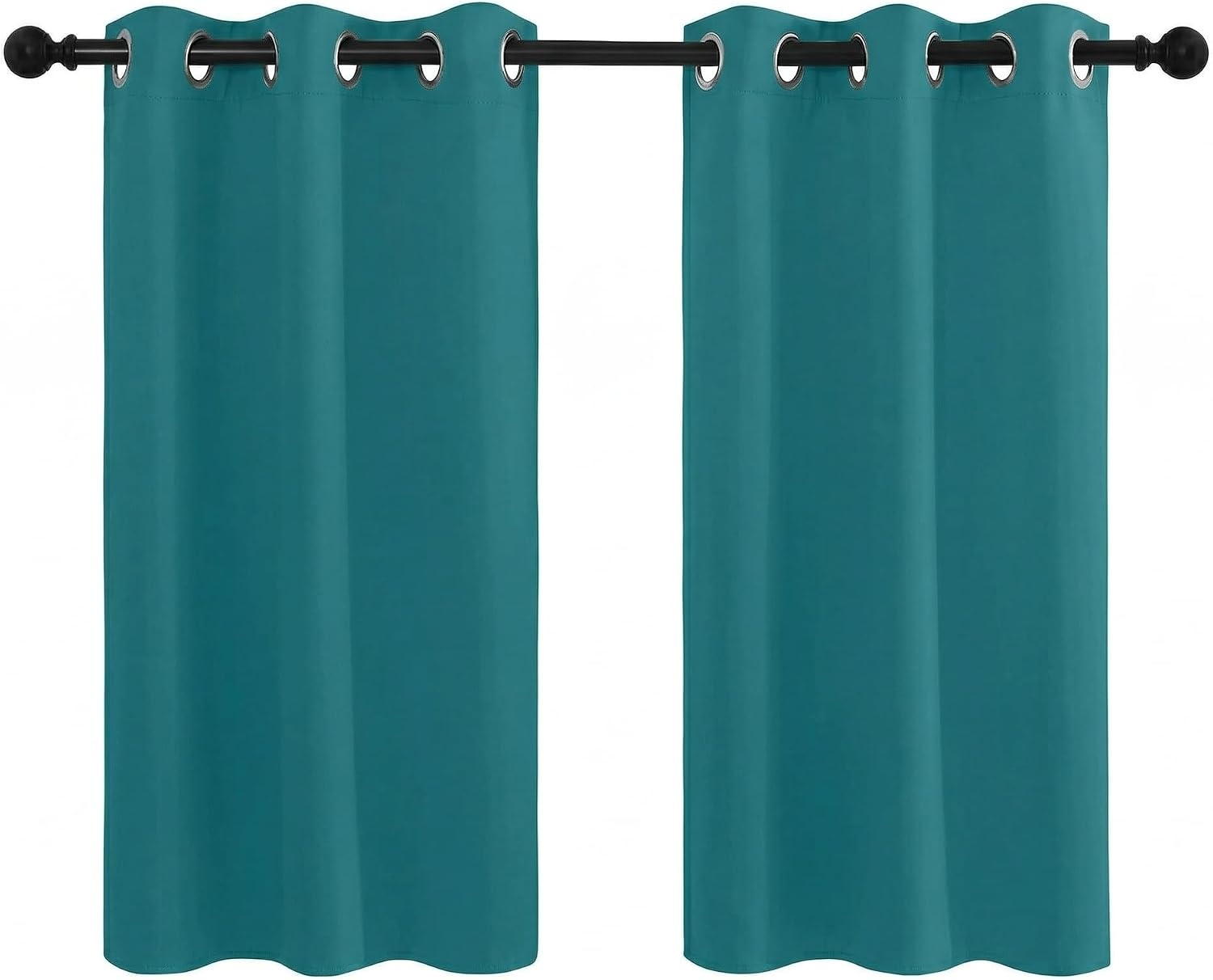 image:imageNICETOWN Kitchen Tiers Curtains for Small Window Bathroom 52 W x 30 LPeacock Teal