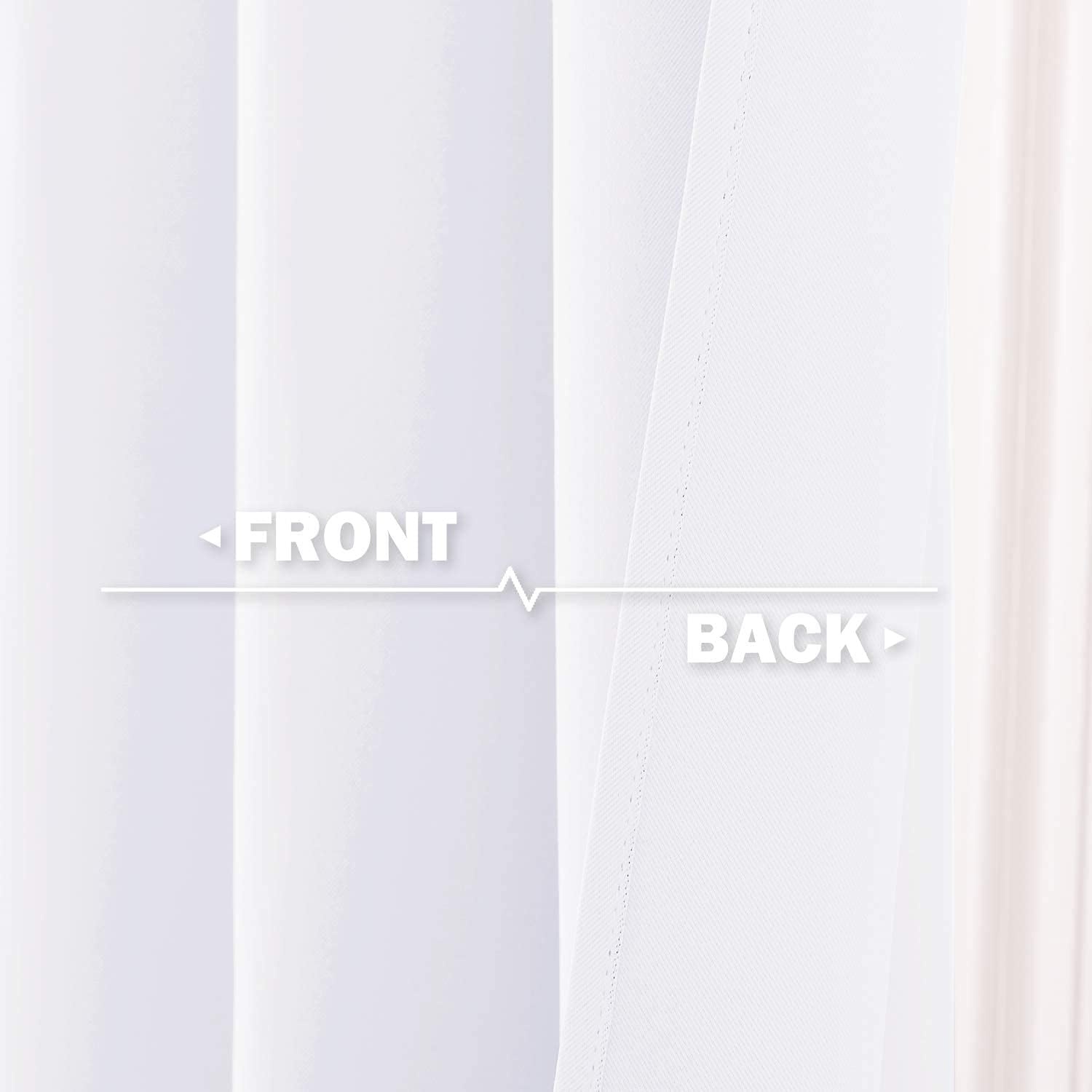 image:imageNICETOWN Kitchen Tiers Curtains for Small Window Bathroom 52 W x 30 LPure White