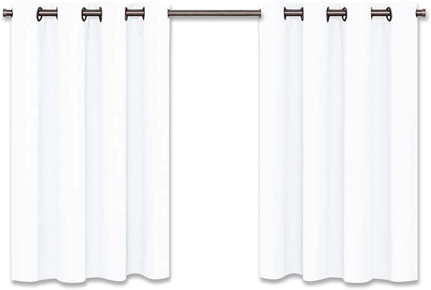 image:imageNICETOWN Kitchen Tiers Curtains for Small Window Bathroom 52 W x 30 LPure White