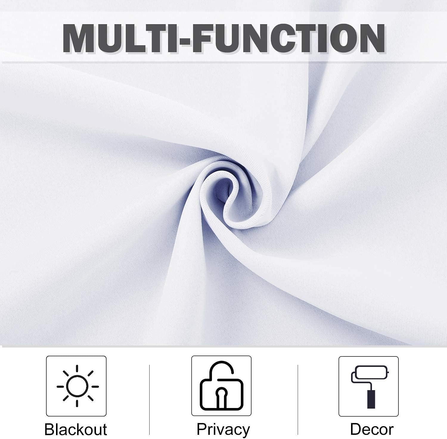 image:imageNICETOWN Kitchen Tiers Curtains for Small Window Bathroom 52 W x 30 LPure White