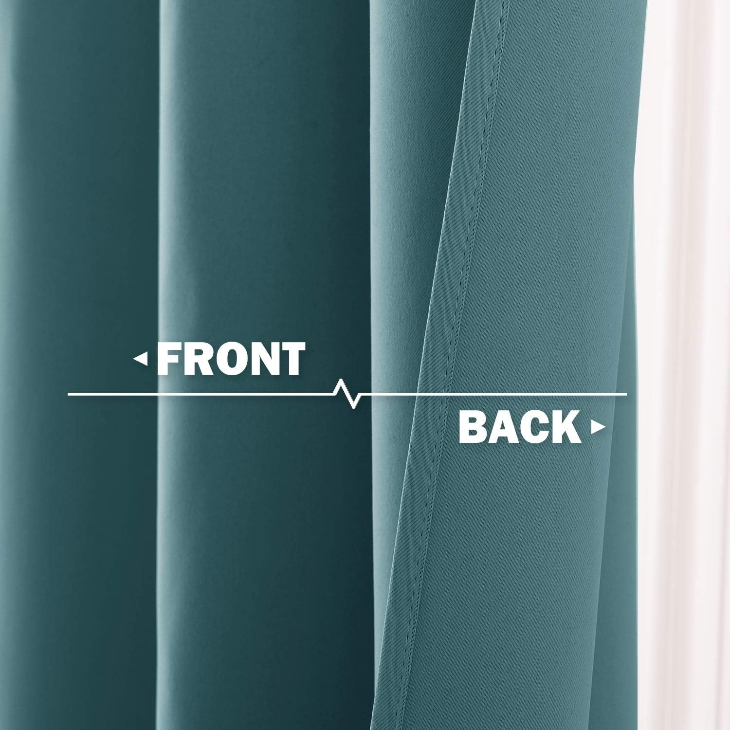 image:imageNICETOWN Kitchen Tiers Curtains for Small Window Bathroom 52 W x 30 LSea Teal