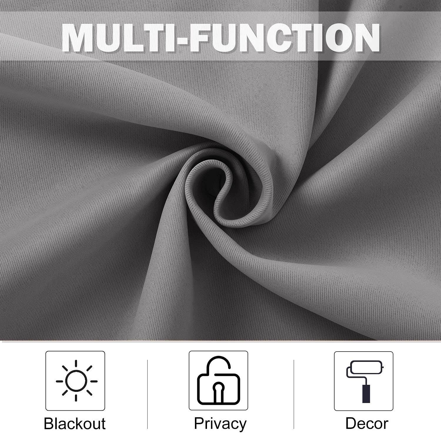 image:imageNICETOWN Kitchen Tiers Curtains for Small Window Bathroom 52 W x 30 LSliver Grey