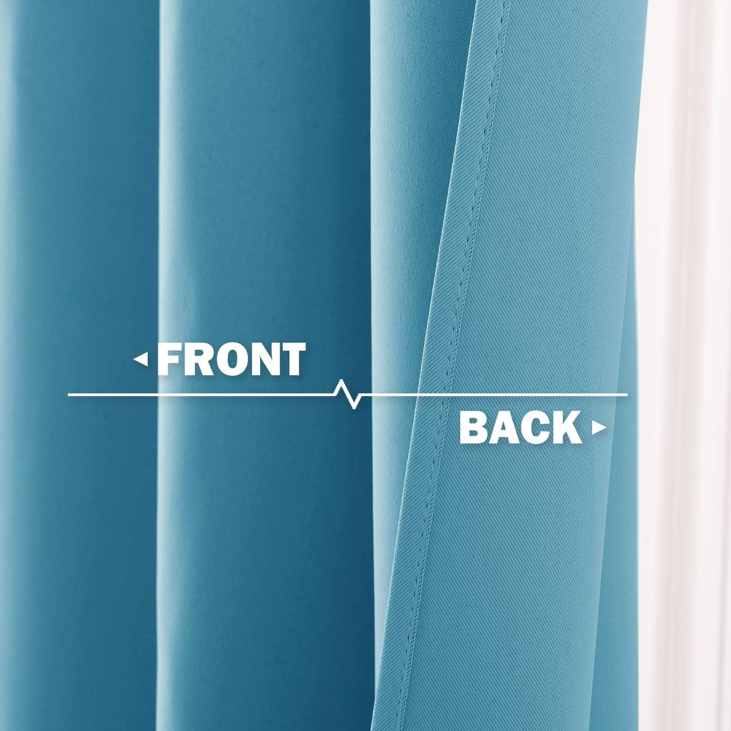 image:imageNICETOWN Kitchen Tiers Curtains for Small Window Bathroom 52 W x 30 LTeal Blue