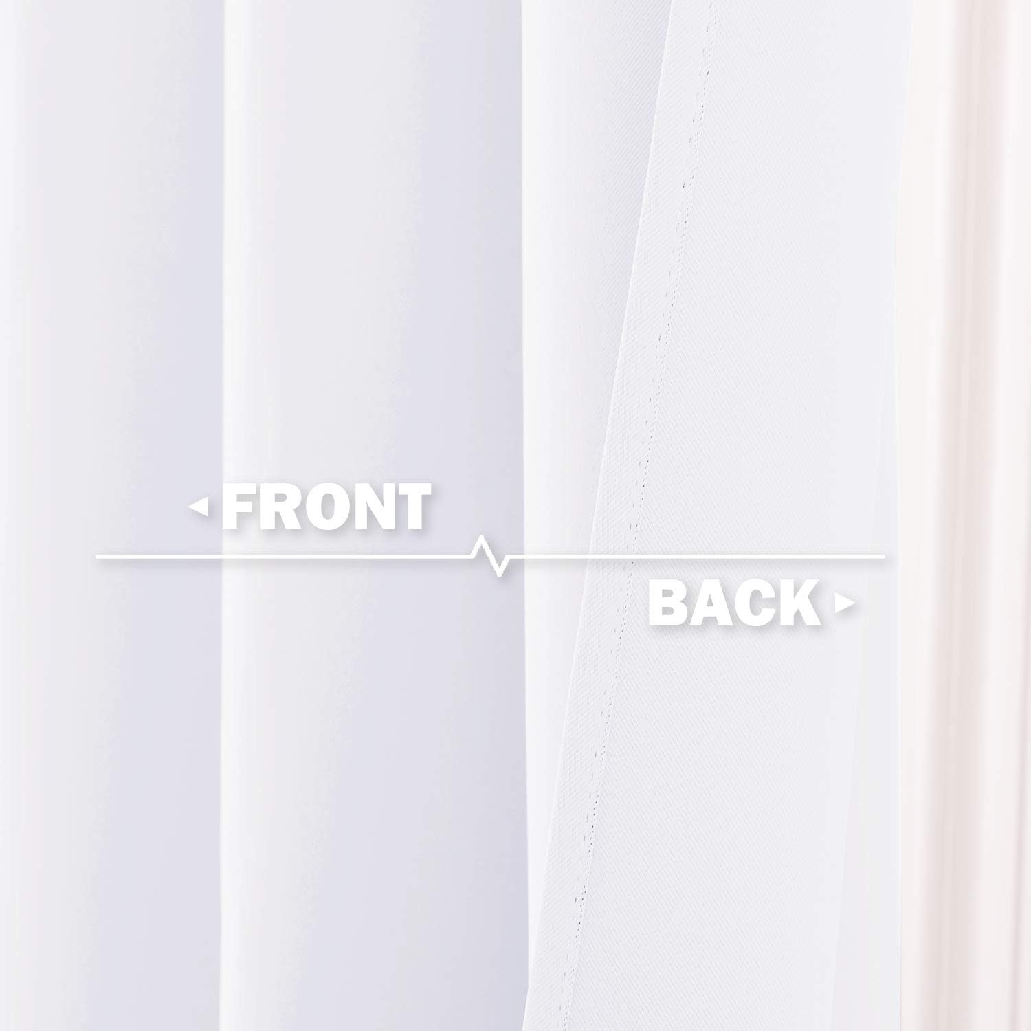 image:imageNICETOWN Kitchen Tiers Curtains for Small Window Bathroom 52 W x 30 LWhite