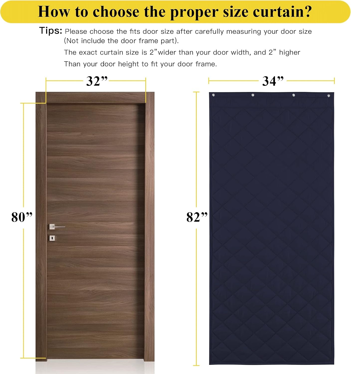 image:imageNICETOWN Thermal Insulated Door Curtains 82 Inches Long for Living Room