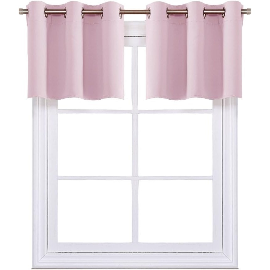image:imageNICETOWN Kitchen Tiers Curtains for Small Window Bathroom 52 W x 30 LBaby Pink