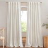 NICETOWN 2 Panles 52″ x 84″ Rod Pocket & Back Tab Linen Curtains with 2 Panels 55″ x 24″ Rod Pocket & Back Tab Linen Valances for Living Room, Bedroom, Linen
