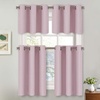 NICETOWN Kitchen Tiers Curtains for Small Window Bathroom, 52 W x 30 L(Baby Pink)