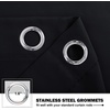 NICETOWN Kitchen Tiers Curtains for Small Window Bathroom, 52 W x 30 L(Black)