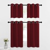 NICETOWN Kitchen Tiers Curtains for Small Window Bathroom, 52 W x 30 L(Burgundy)