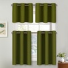 NICETOWN Kitchen Tiers Curtains for Small Window Bathroom, 52 W x 30 L(Olive Green)