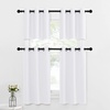 NICETOWN Kitchen Tiers Curtains for Small Window Bathroom, 52 W x 30 L(White)