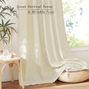NICETOWN Linen Pinch Pleated Curtains 84 Inches Long for Bedroom(Butter)