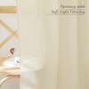 NICETOWN Linen Pinch Pleated Curtains 84 Inches Long for Bedroom(Butter)