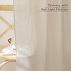 NICETOWN Linen Pinch Pleated Curtains 84 Inches Long for Bedroom(Cream)