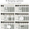NICETOWN Linen Pinch Pleated Curtains 84 Inches Long for Bedroom(Dark Grey)
