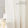 NICETOWN Linen Pinch Pleated Curtains 84 Inches Long for Bedroom(Linen)