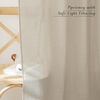 NICETOWN Linen Pinch Pleated Curtains 84 Inches Long for Bedroom(Taupe)