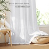 NICETOWN Linen Pinch Pleated Curtains 84 Inches Long for Bedroom(White)