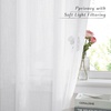 NICETOWN Linen Pinch Pleated Curtains 84 Inches Long for Bedroom(White)