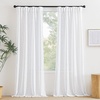 NICETOWN Linen Pinch Pleated Curtains 84 Inches Long for Bedroom(White)