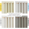 NICETOWN Natural 100% Blackout Linen Curtains 84 inch Long Burg for Living Room, 2 Panels, 52″ Wide, Farmhouse Thick Completely Blackout Window Treatment Thermal Insulated Warm Drapes for Winter