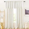 NICETOWN 2 Panles 52″ x 84″ Rod Pocket & Back Tab Linen Curtains with 2 Panels 55″ x 24″ Rod Pocket & Back Tab Linen Valances for Living Room, Bedroom, Linen