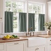 NICETOWN 4 Panels Stone Blue Blackout Curtains 63 inch Length for Nursery(Greyish Green)