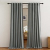 NICETOWN Faux Linen Grey Curtains for Bedroom, Rod Pocket & Back Tab Rustic Linen Blend Window Treatments Privacy with Light Through for Boys Room/Living Room, W52 x L84, 2 Panels