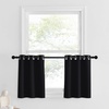 NICETOWN Kitchen Tiers Curtains for Small Window Bathroom, 52 W x 30 L(Black)