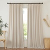 NICETOWN Linen Pinch Pleated Curtains 84 Inches Long for Bedroom(Cream)