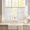 NICETOWN Natural Thick Linen Semi Sheer Kitchen Window Curtains with Blackout Kitchen Window Curtains, W29 x L30, 2 Panels
