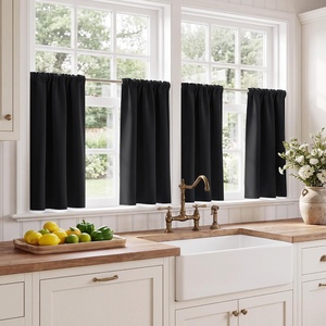NICETOWN 4 Panels Stone Blue Blackout Curtains 63 inch Length for Nursery(Black)