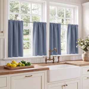 NICETOWN 4 Panels Stone Blue Blackout Curtains 63 inch Length for Nursery(Stone Blue)