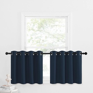 NICETOWN Kitchen Tiers Curtains for Small Window Bathroom, 52 W x 30 L(1 Panel – Navy)