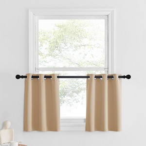 NICETOWN Kitchen Tiers Curtains for Small Window Bathroom, 52 W x 30 L(Biscotti Beige)