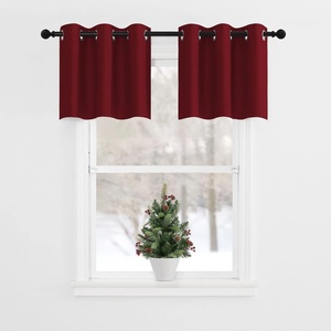 NICETOWN Kitchen Tiers Curtains for Small Window Bathroom, 52 W x 30 L(Burgundy)