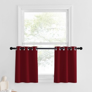 NICETOWN Kitchen Tiers Curtains for Small Window Bathroom, 52 W x 30 L(Burgundy Red)
