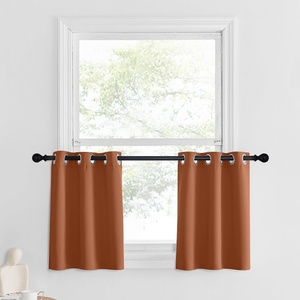 NICETOWN Kitchen Tiers Curtains for Small Window Bathroom, 52 W x 30 L(Burnt Orange)